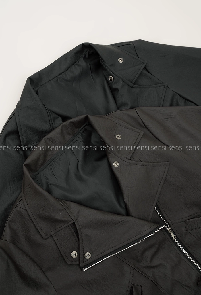 بایکر چرم یقه ایستاده کد1004884